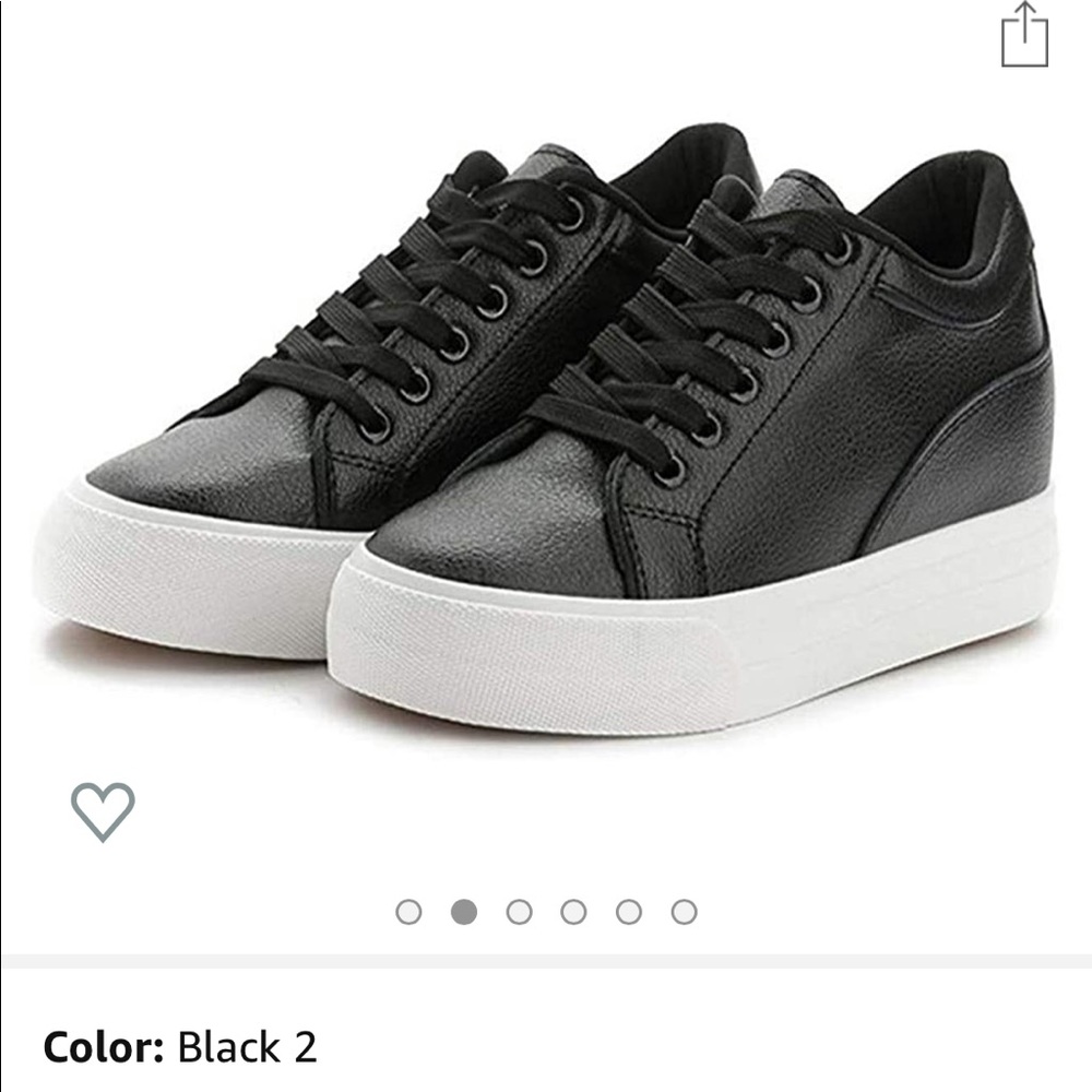 Buganda Leather Black Platform Sneakers - NWT!